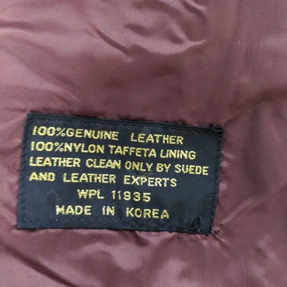 Vintage Women's Leather Jacket Burgundy Red Size 14 - Picture 4 of 4